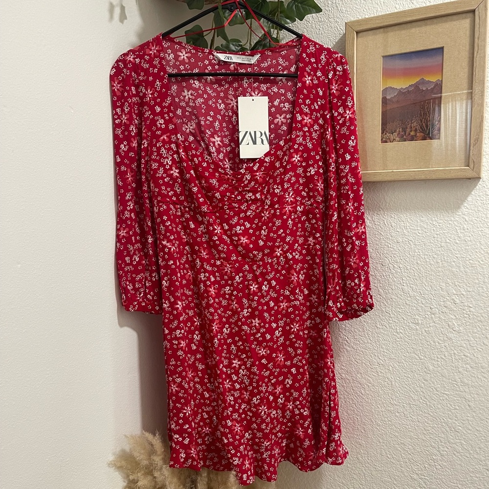 Zara Floral Red dress